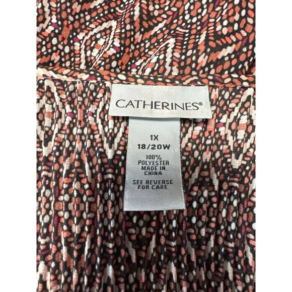 Catherines Geometric Print Embellished V-Neckline Flared Sleeves Women's Size 1X - Picture 5 of 7